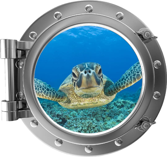 PortScape Sea Turtle 3 | Ocean Porthole Window Wall Decal