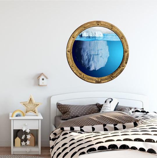 PortScape Rustic Iceberg 1 | Ocean Porthole Window Wall Decal