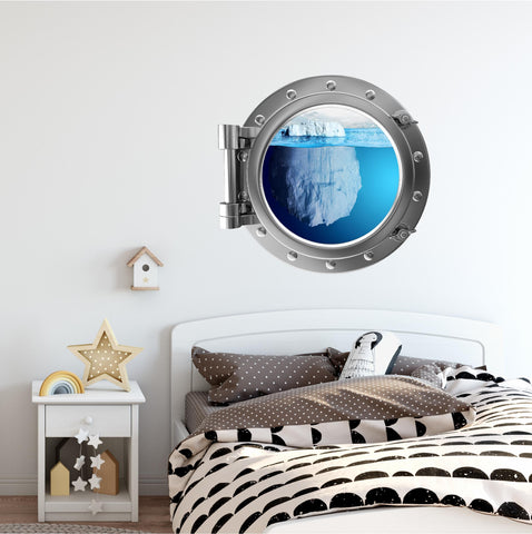 PortScape Rustic Iceberg 1 | Ocean Porthole Window Wall Decal
