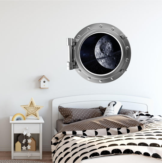 PortScape Pluto & Asteroid Belt | Space Porthole Window Wall Decal