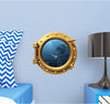 Port Scape Sunken Statue of Liberty Porthole Window Wall Decal Graphic Sticker Vinyl Mural Instant Sea View Ocean Fantasy Kids Room Decor