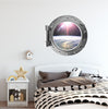PortScape Orbiting Earth 1 | Space Porthole Window Wall Decal