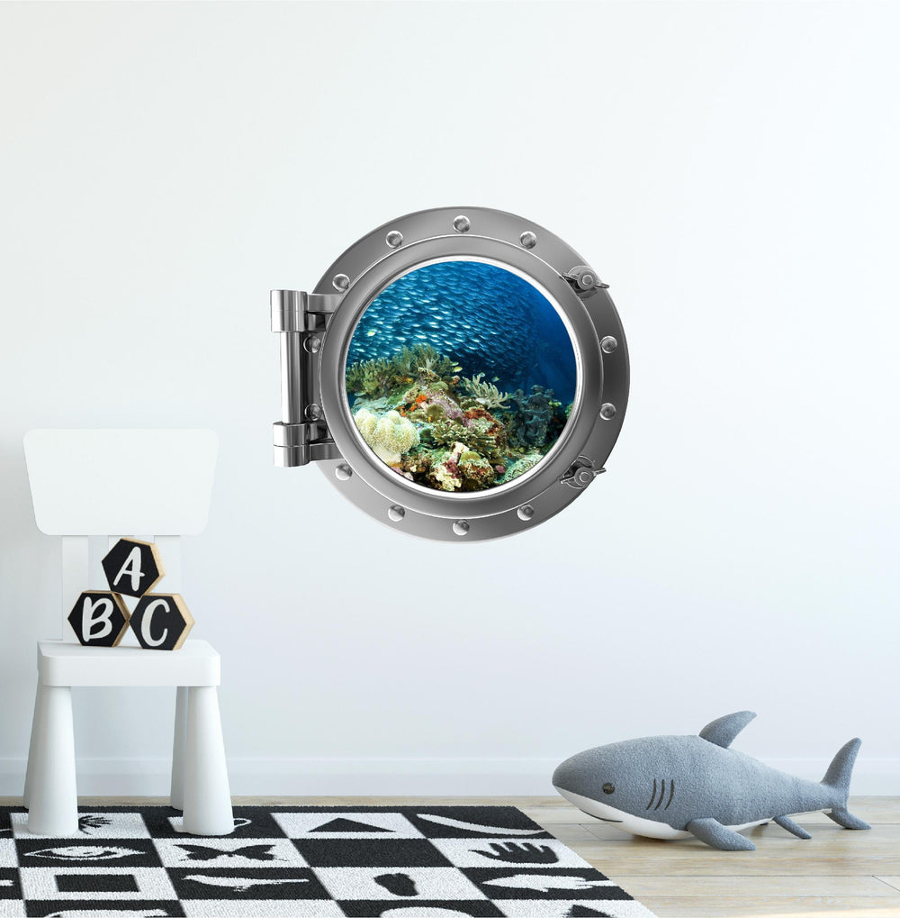 PortScape Coral Reef 1 | Ocean Porthole Window Wall Decal