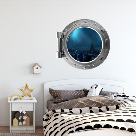 PortScape Sunken City Atlantis | Ocean Porthole Window Wall Decal