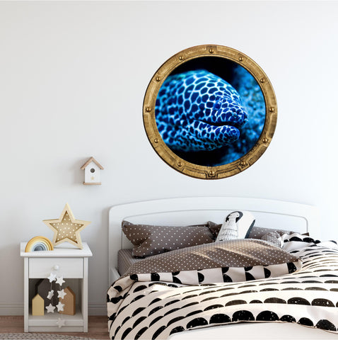 PortScape Electric Eel 1 | Ocean Porthole Window Wall Decal