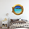 PortScape Shallow Water | Ocean Porthole Window Wall Decal