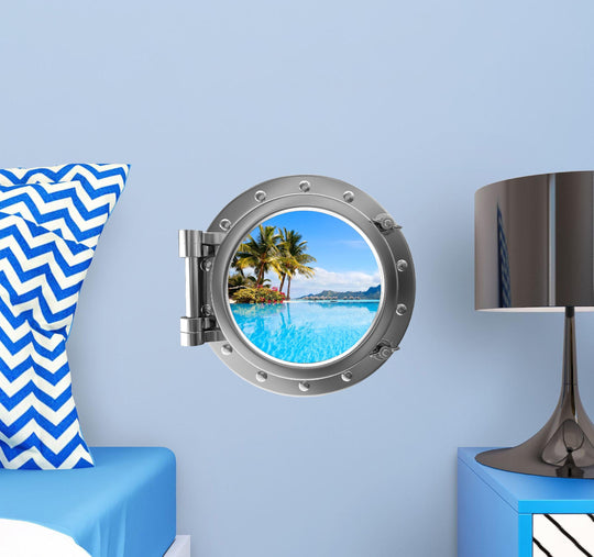 PortScape Tahiti Island Part 1 | Ocean Porthole Window Wall Decal