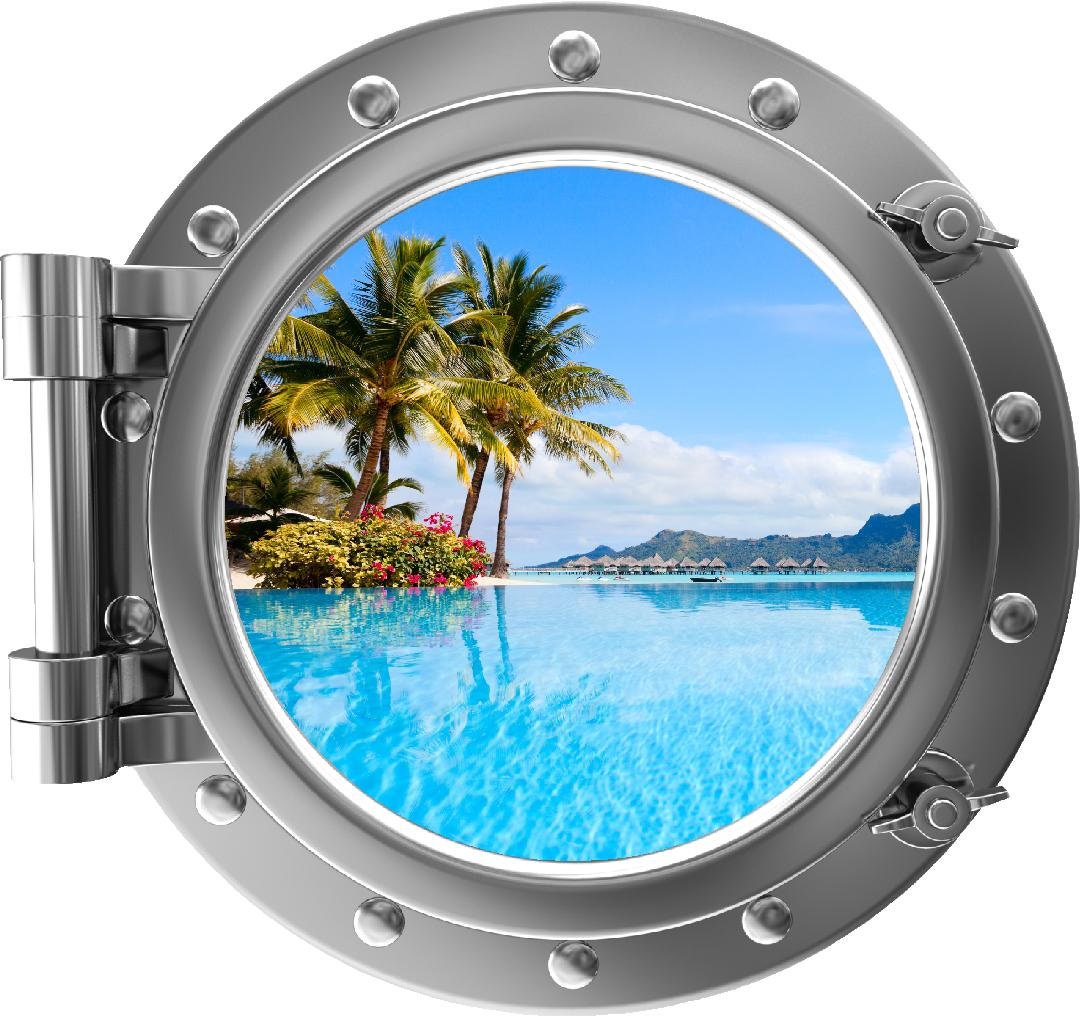 PortScape Tahiti Island Part 1 | Ocean Porthole Window Wall Decal