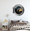 PortScape Colliding Planets | Space Porthole Window Wall Decal