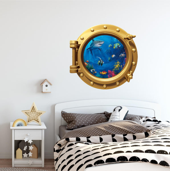 PortScape Ocean Life | Ocean Porthole Window Wall Decal