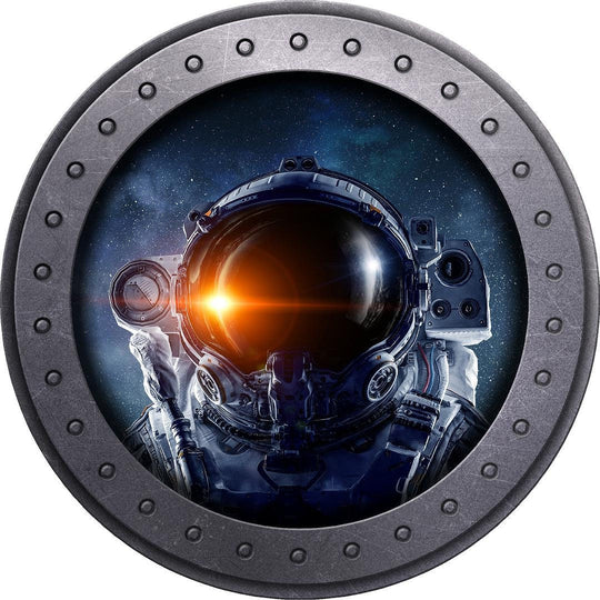 PortScape Astronaut Selfie 3 | Space Porthole Window Wall Decal