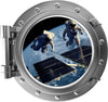 PortScape Astronauts In Orbit Satellite 2 | Space Porthole Window Wall Decal
