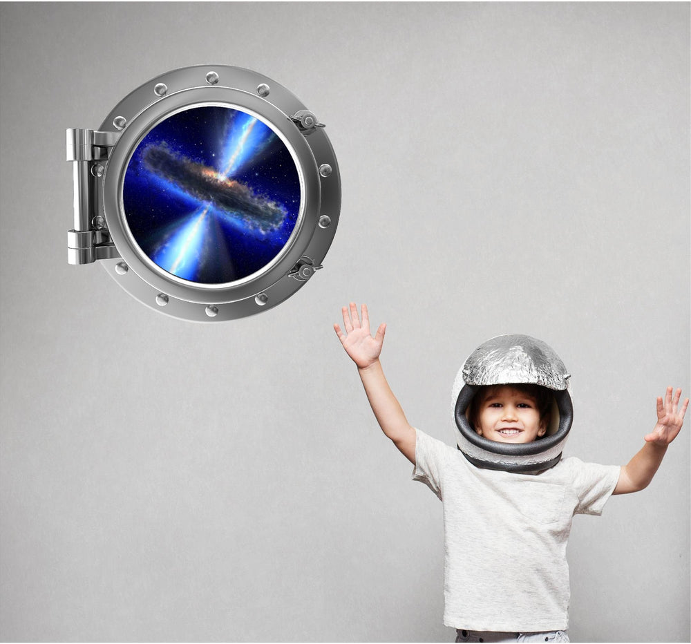 PortScape Instant Space Quasar Star 2 | Space Porthole Window Wall Decal