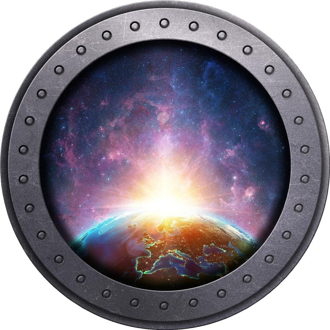 PortScape Sunrise Over Planet Earth | Space Porthole Window Wall Decal