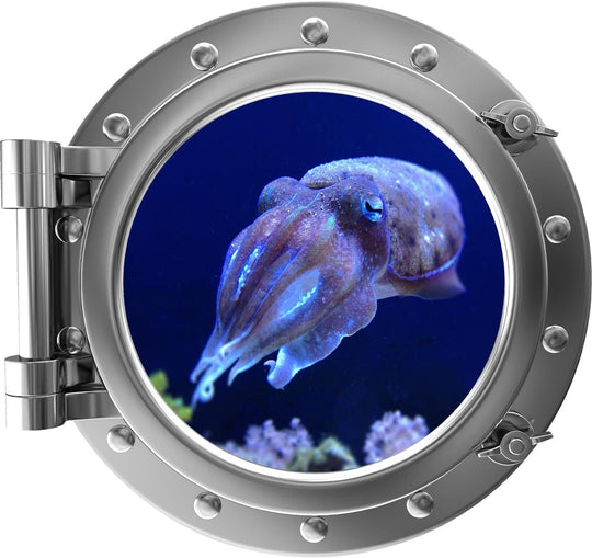 PortScape Cuttlefish | Ocean Porthole Window Wall Decal