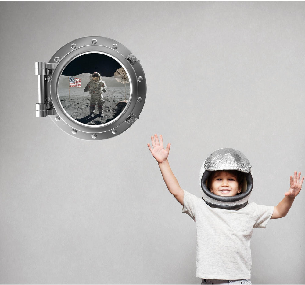 PortScape Astronaut 1 | Space Porthole Window Wall Decal