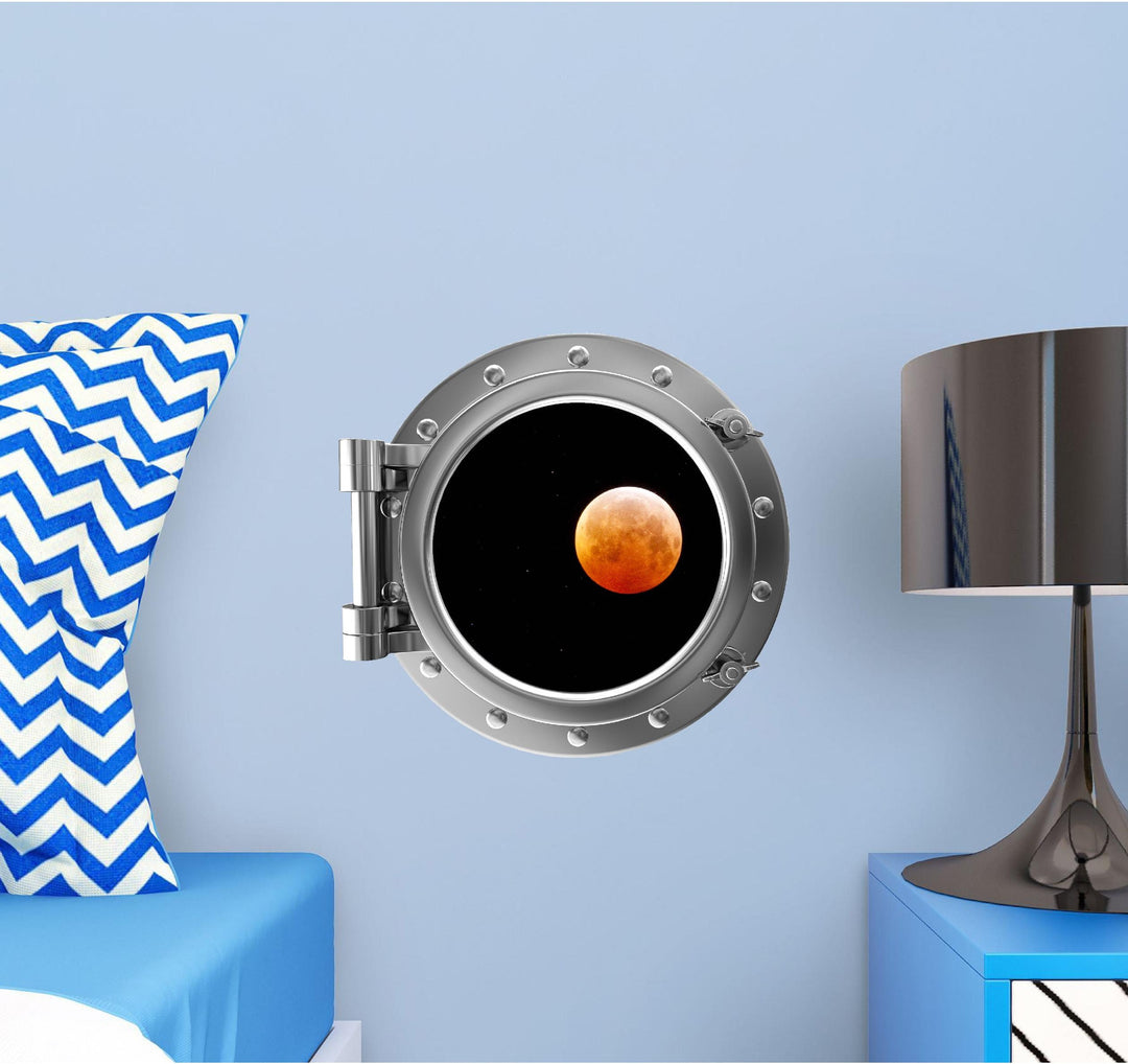 PortScape Blood Moon 1 | Space Porthole Window Wall Decal