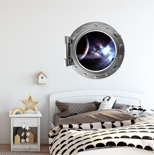 PortScape Wall Decal | Space Porthole Window Wall Decal