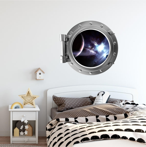 PortScape Wall Decal | Space Porthole Window Wall Decal