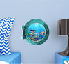 AQUA PortScape Mermaid & Sea Turtle | Ocean Porthole Window Wall Decal