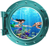 AQUA PortScape Mermaid & Sea Turtle | Ocean Porthole Window Wall Decal