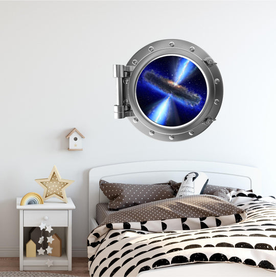PortScape Instant Space Quasar Star 2 | Space Porthole Window Wall Decal