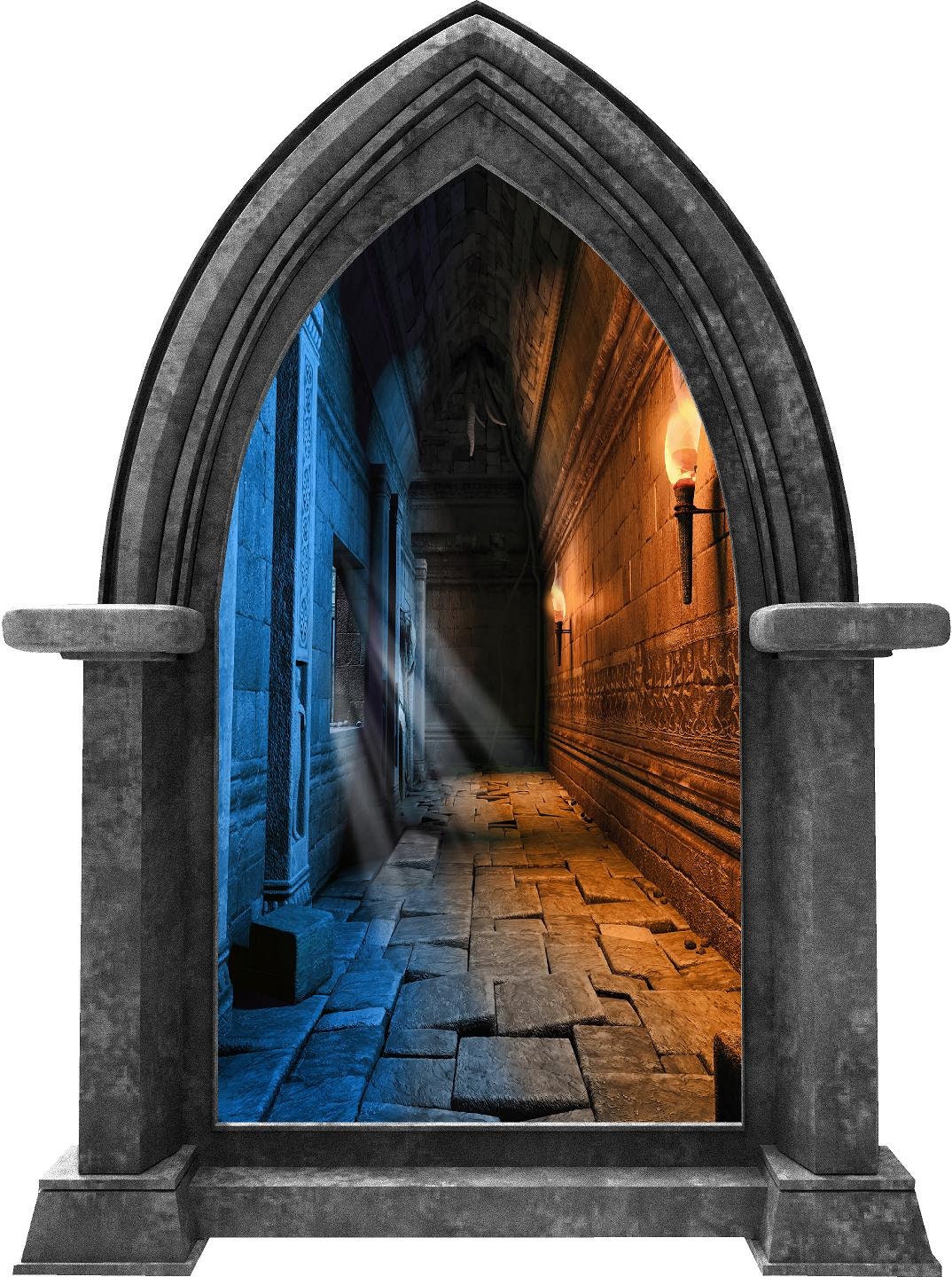 CastleScape Ice & Fire Medieval Dungeon Hallway | Castle Window Wall Decal