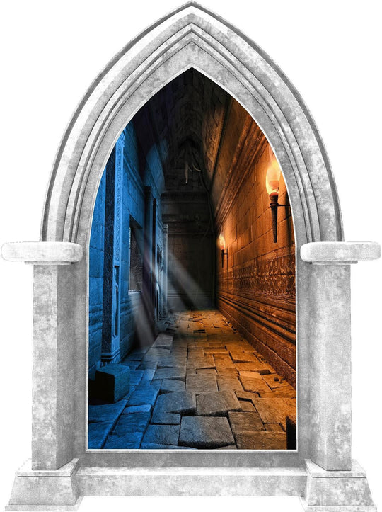 CastleScape Ice & Fire Medieval Dungeon Hallway | Castle Window Wall Decal