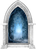 CastleScape Blue Fantasy Forest Path | Castle Window Wall Decal