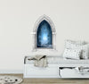 CastleScape Blue Fantasy Forest Path | Castle Window Wall Decal