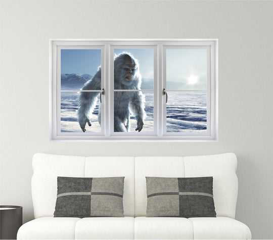 Yeti Big Foot | WindowScape 3D Window Wall Decal
