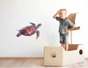 Hawksbill Sea Turtle Wall Decal Under The Sea Ocean Turtle Wall Sticker Removable Fabric Vinyl Childrens Room Nursery Decor