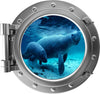 PortScape Manatee & Cub 2 | Ocean Porthole Window Wall Decal