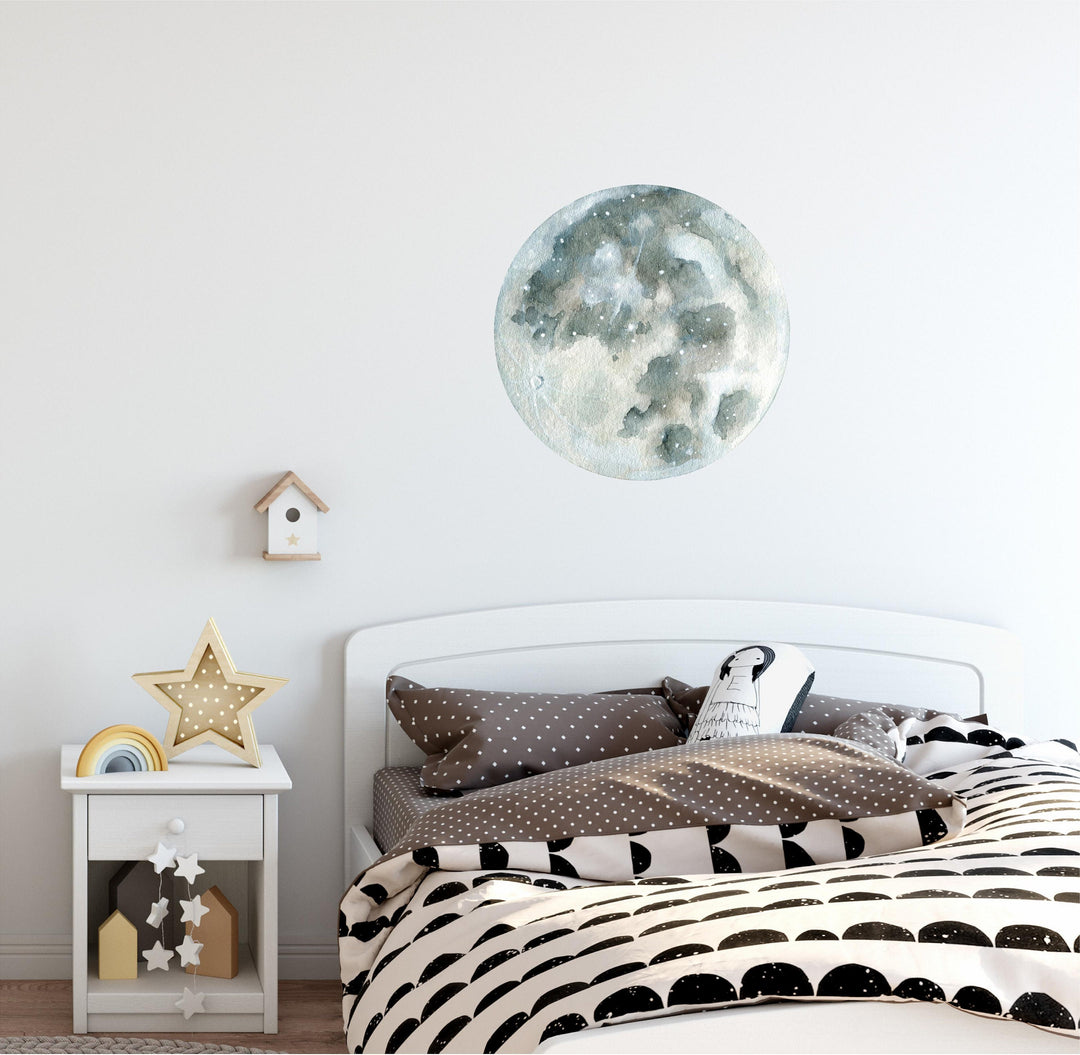 Watercolor Moon Wall Decal