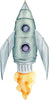 Watercolor Spaceship Wall Decal