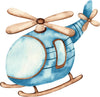 Watercolor Helicopter 1 Wall Decal