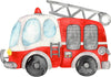 Watercolor Fire Engine Truck Wall Decal