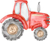 Watercolor Red Farm Tractor Wall Decal