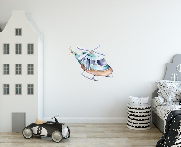 Watercolor Helicopter 2 Wall Decal