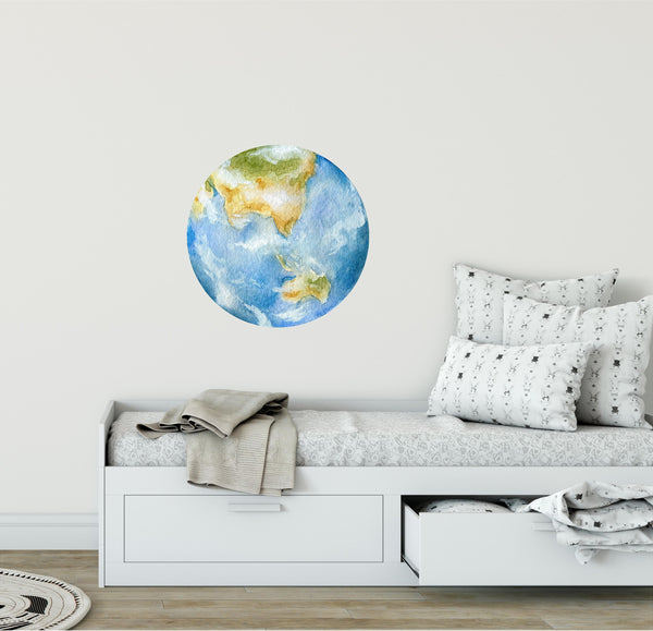 Watercolor Earth Wall Decal