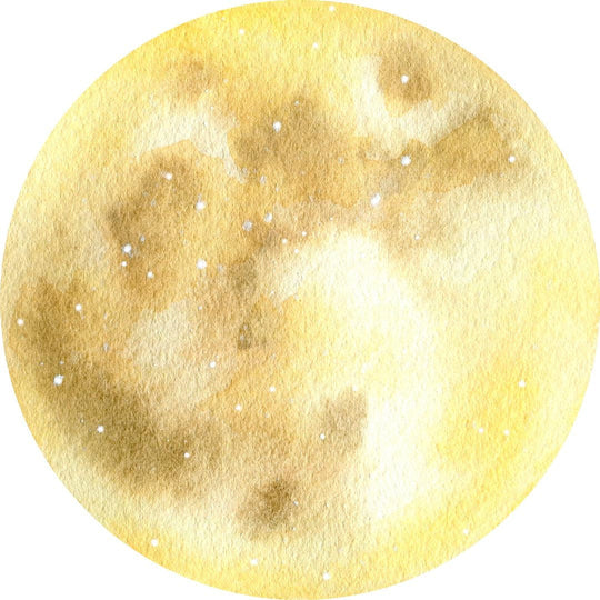 Watercolor Yellow Moon Wall Decal
