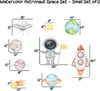 Watercolor Astronaut Space Wall Decal Set of 12
