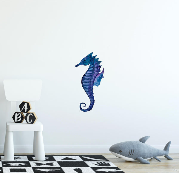 Watercolor Galaxy Seahorse Wall Decal