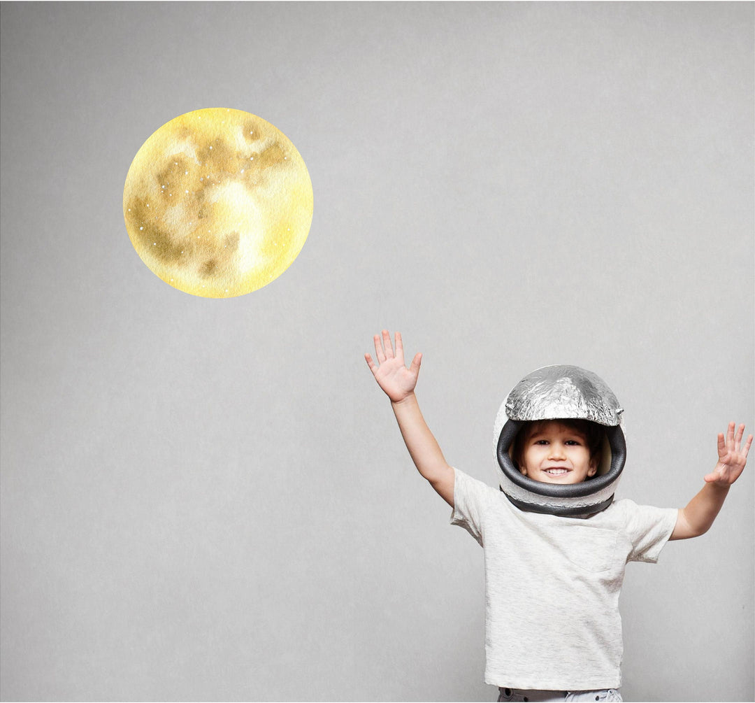 Watercolor Yellow Moon Wall Decal