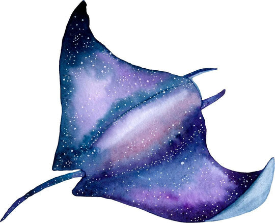 Watercolor Galaxy Manta Ray Wall Decal