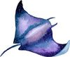 Watercolor Galaxy Manta Ray Wall Decal