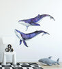 Watercolor Galaxy Whales Wall Decal Set of 2