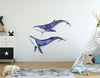 Watercolor Galaxy Whales Wall Decal Set of 2