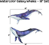 Watercolor Galaxy Whales Wall Decal Set of 2