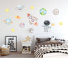 Watercolor Astronaut Space Wall Decal Set of 12